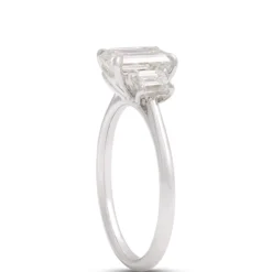 Emerald Cut Diamond Engagement Ring, 2 Carat Total Weight 18K White Gold