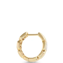 Emerald Cut Diamond Hoops, ½ Carat Total Weight, 14K Yellow Gold