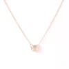 Emerald Cut Diamond Invisible Bezel Pendant, ½ Carat Total Weight, 14K Yellow Gold