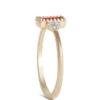 Emerald Cut Garnet and Diamond Ring, 14K Yellow Gold