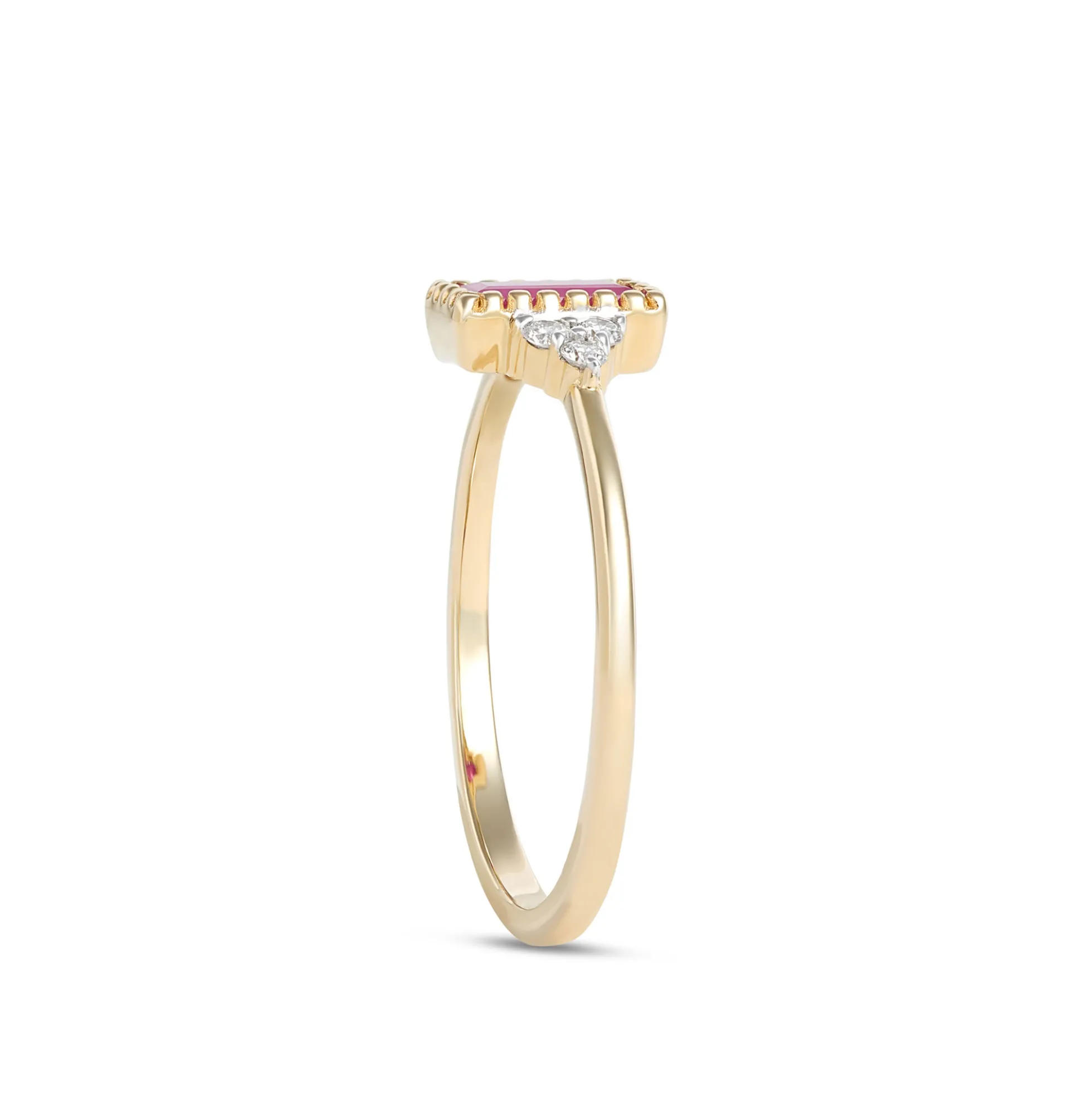 Emerald Cut Ruby Ring, 14K Yellow Gold