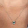 Emerald & Diamond Pendant 14K