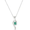 Emerald & Diamond Pendant 14K