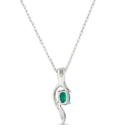 Emerald & Diamond Pendant 14K