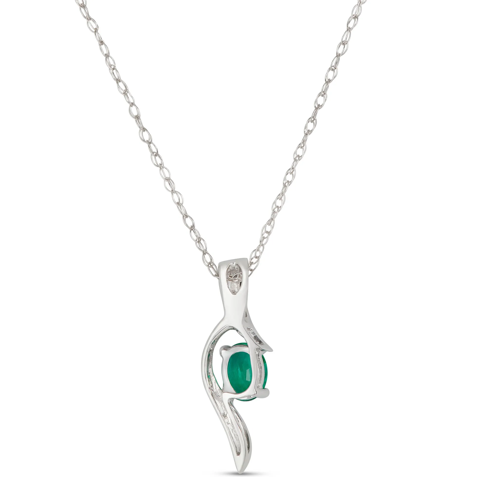 Emerald & Diamond Pendant 14K