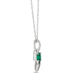 Emerald & Diamond Pendant 14K