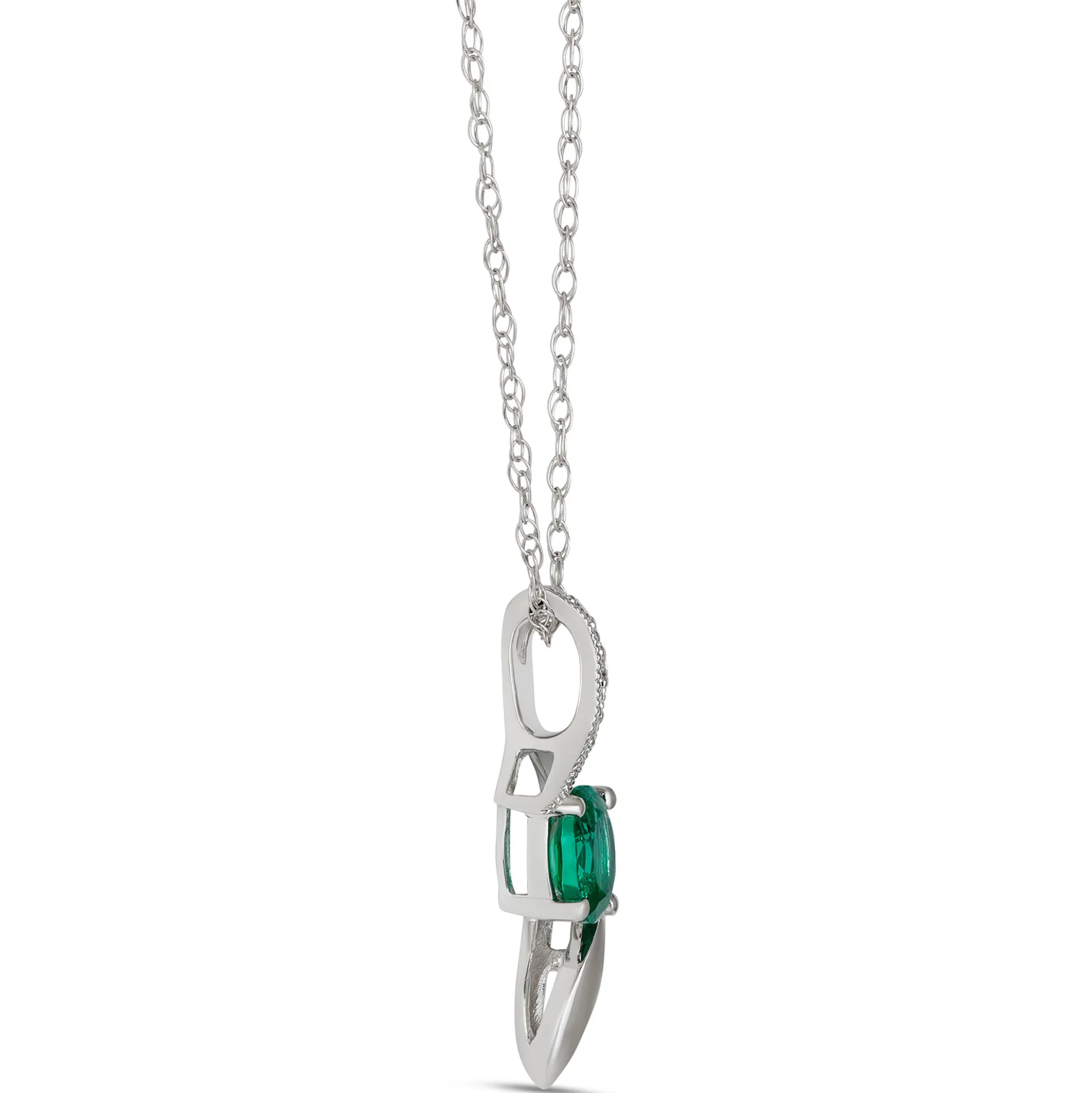 Emerald & Diamond Pendant 14K