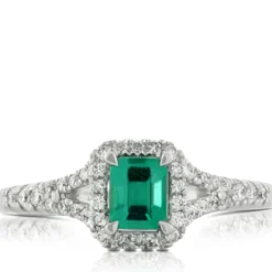 Emerald & Diamond Ring 14K