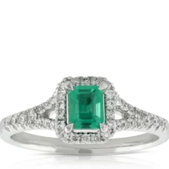 Emerald & Diamond Ring 14K