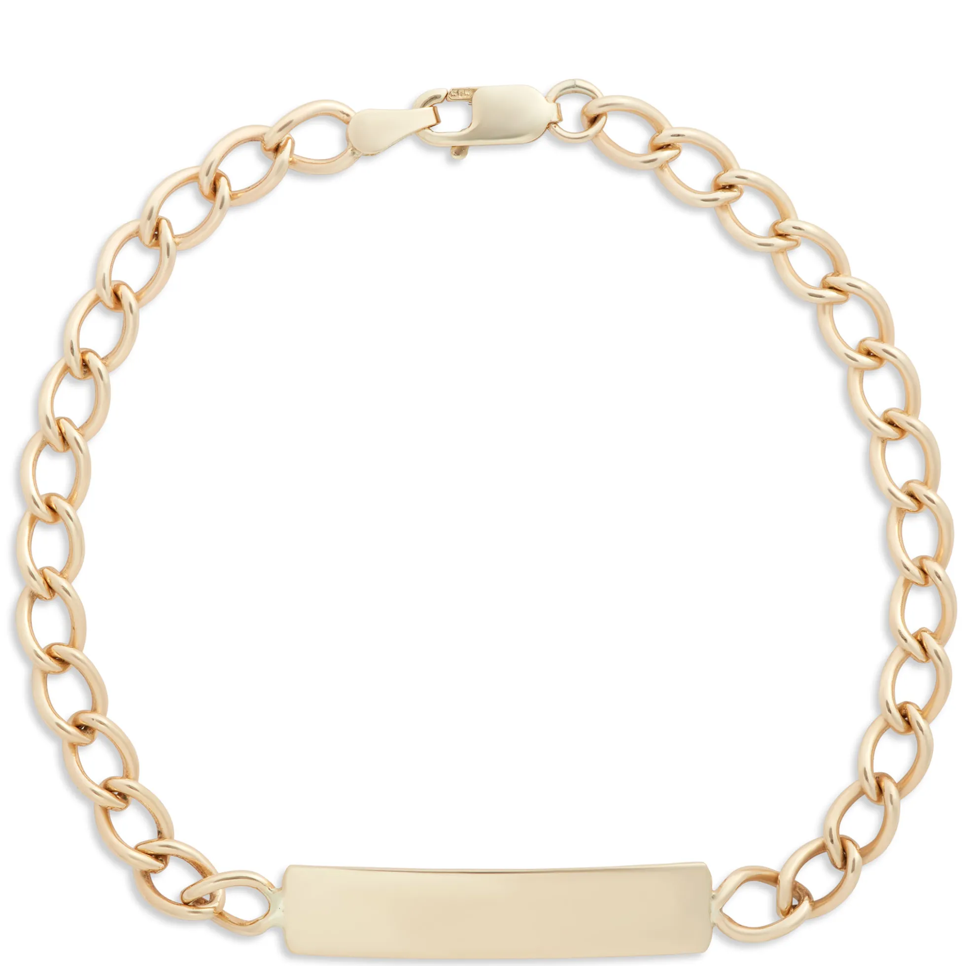 Engravable Baby’s Curb Link Bracelet, 14K Yellow Gold