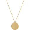 Engravable Disk Pendant Necklace, 14K Yellow Gold