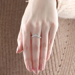 Fancy Crown Contour Diamond Ring 14K