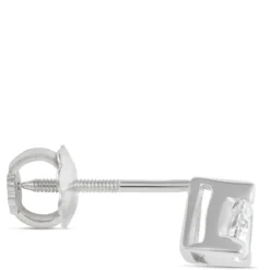 Fancy Shape Trillion Diamond Stud, ⅓ Carat, 14K White Gold