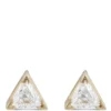 Fancy Shape Trillion Diamond Stud, ⅓ Carat, 14K Yellow Gold