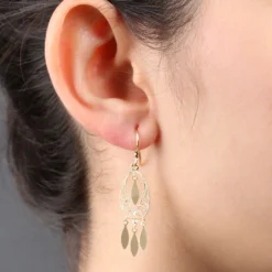 Filigree Dangle Earrings 14K