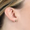 Flat Round Stud Earrings, 14K Yellow Gold