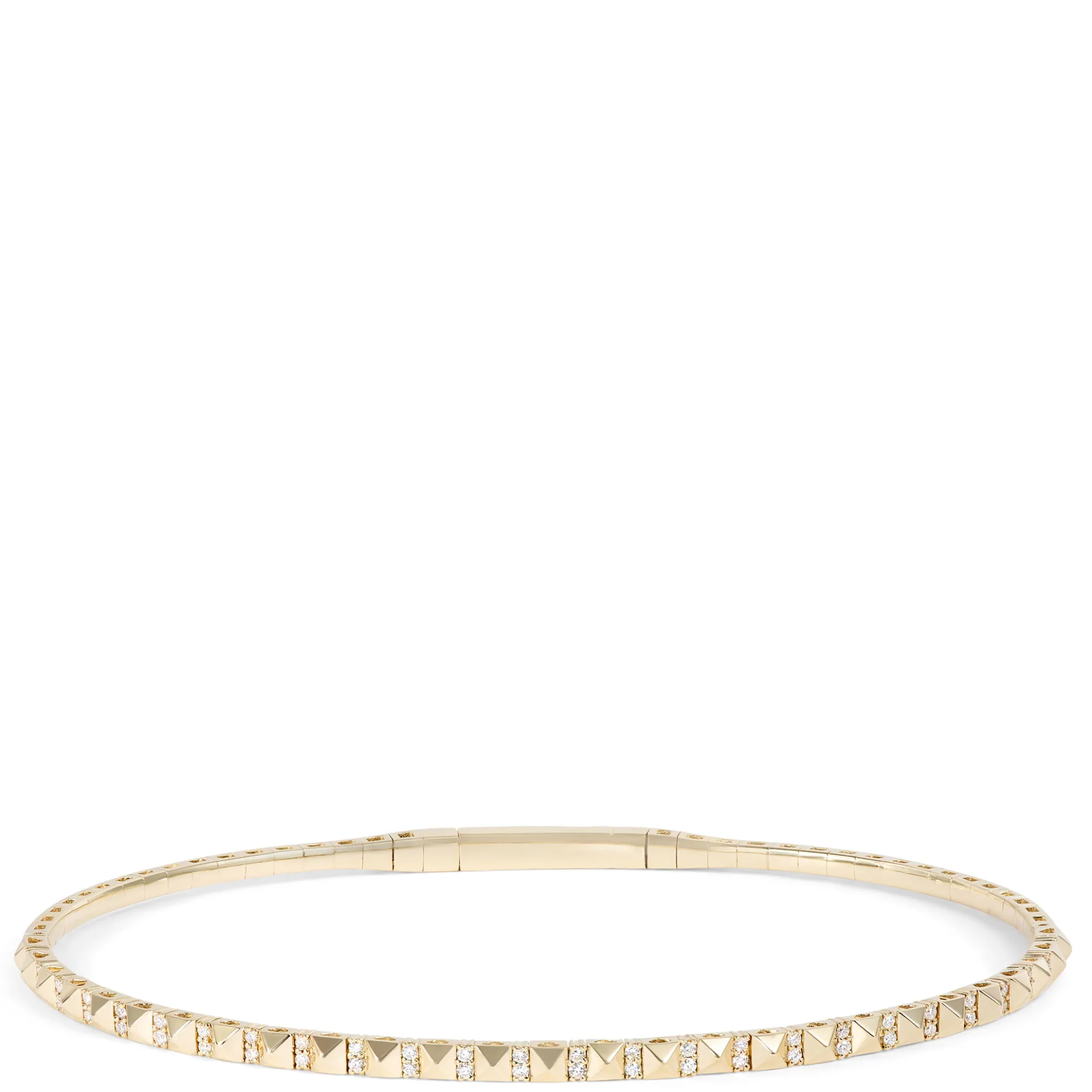 Flexy Pyramid Bangle, 14K Yellow Gold