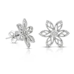 Floral Diamond Earrings 14K