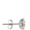 Flower Shaped Cluster Diamond Studs, ½ Total Carat Weight 14K White Gold