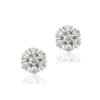 Flower Shaped Cluster Diamond Studs, ⅕ Total Carat Weight, 14K White Gold