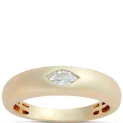 Flush Set Diamond Ring, 14K Yellow Gold