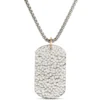 Foiled Stainless-Steel Dog Tag Pendant on 24-Inch Stainless-Steel Chain