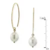 Freshwater Cultured Pearl Drop Oval Wire Earrings 14K