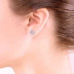 Freshwater Cultured Pearl Pink Stud Earrings 14K