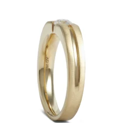 Gents Negative Channel Diamond Ring, 18K Yellow Gold