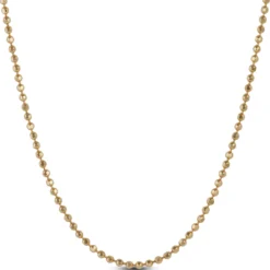 Gold Beaded Chain, 14K Yellow Gold 18"