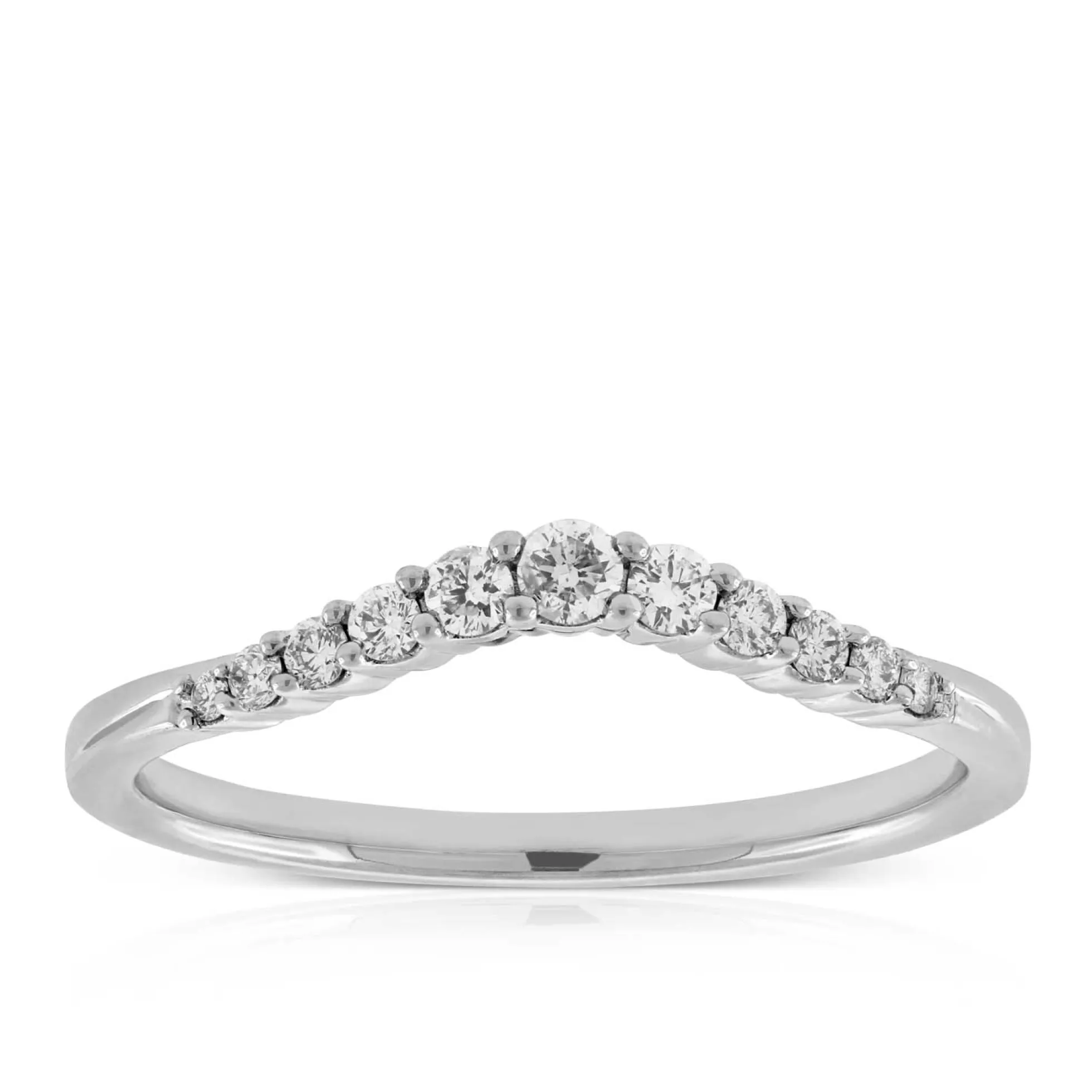 Graduated Diamond Contour Band 14K