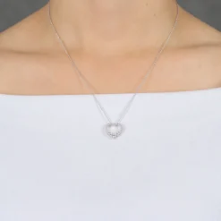 Graduated Diamond Heart Pendant 14K, 1/2 ctw.