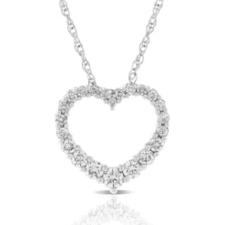 Graduated Diamond Heart Pendant 14K, 1/2 ctw.
