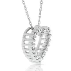 Graduated Diamond Heart Pendant 14K, 1/5 ctw.