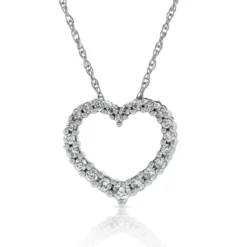 Graduated Diamond Heart Pendant 14K, 1/5 ctw.