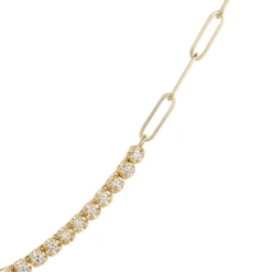 Graduated Round Diamond Necklace, 14K Yellow Gold