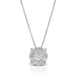 Halo Diamond Pendant 14K, 1/2 ctw.