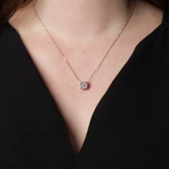 Halo Diamond Pendant 14K, 3/4 ctw.