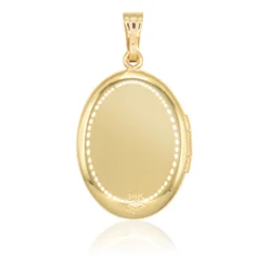 Hand Engraved Oval Locket, 14K Yellow Gold