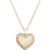 Heart-Shaped Cluster Diamond Pendant, 14K Yellow Gold