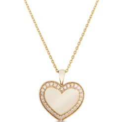Heart-Shaped Cluster Diamond Pendant, 14K Yellow Gold