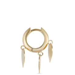 Heart Shaped Dangle Hoop Earrings in 14K Yellow Gold