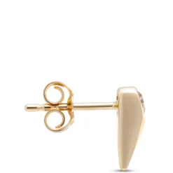 Heart Shaped Diamond Earrings in Tear Drop Setting, ⅓ Total Carat Weight, 14K Yellow Gold