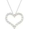 Heart-Shaped Diamond Pendant Necklace in 14K White Gold
