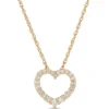 Heart Shaped Diamond Pendant Necklace, 14K Yellow Gold