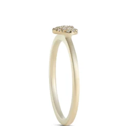 Heart-Shaped Pave Diamond Ring, 14K Yellow Gold
