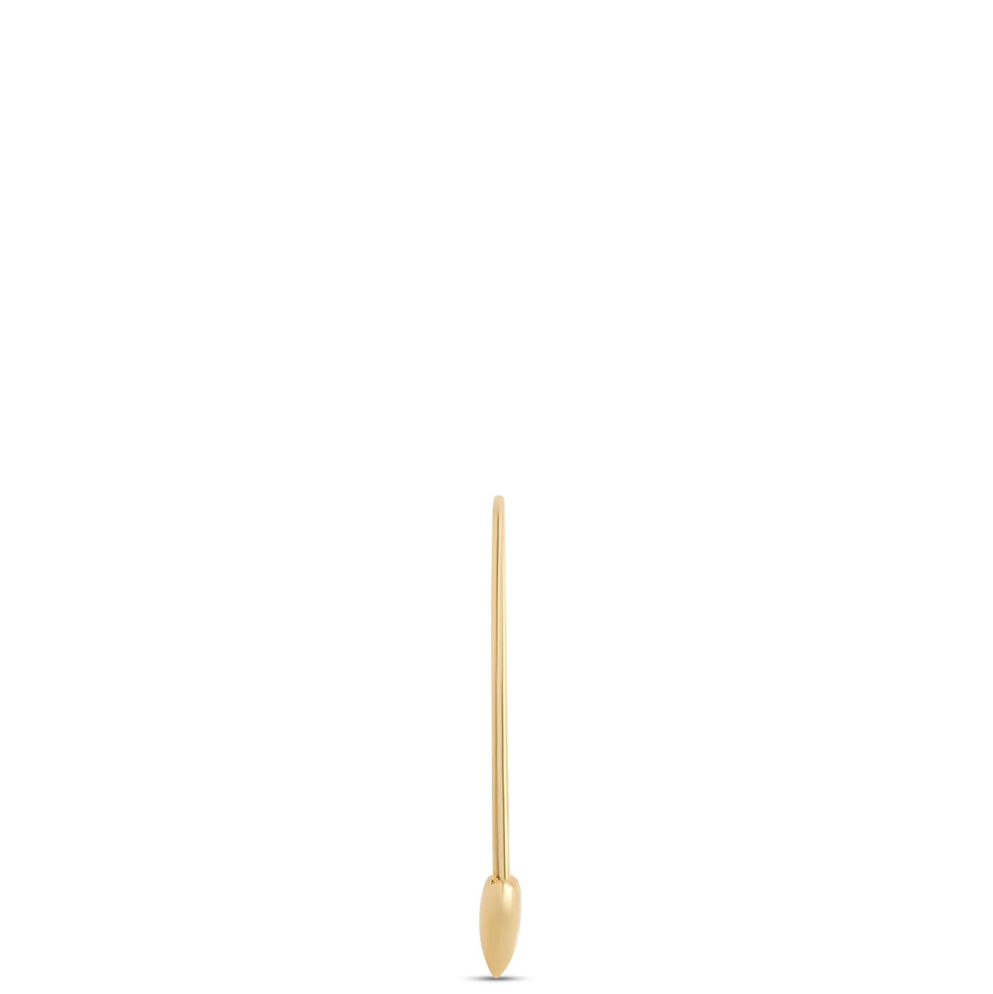 Heart Shaped Pin Hoops, 14K Yellow Gold
