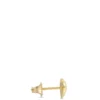 Heart Shaped Stud Earrings, 14K Yellow Gold