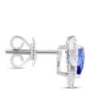 Heart Shaped Tanzanite Studs, 14K White Gold