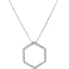 Hexagon Diamond Pendant, 14K White Gold